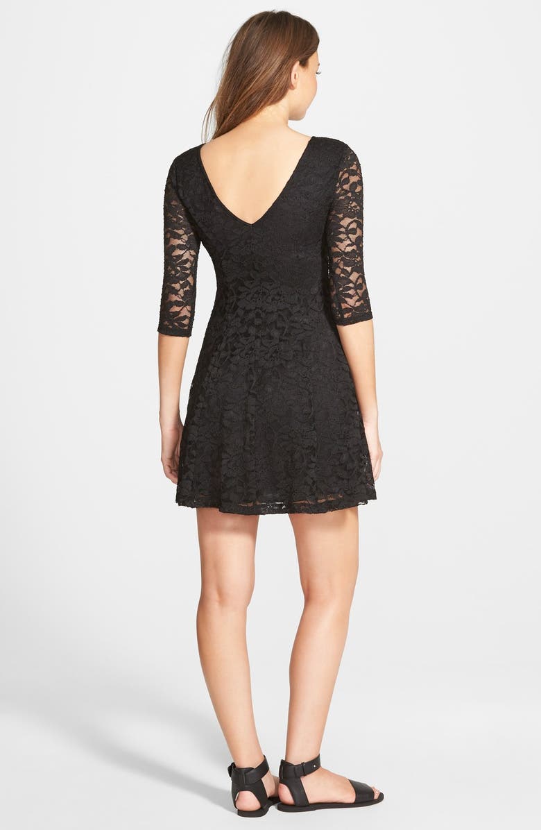 All in Favor Lace Fit & Flare Dress, Alternate, color, 