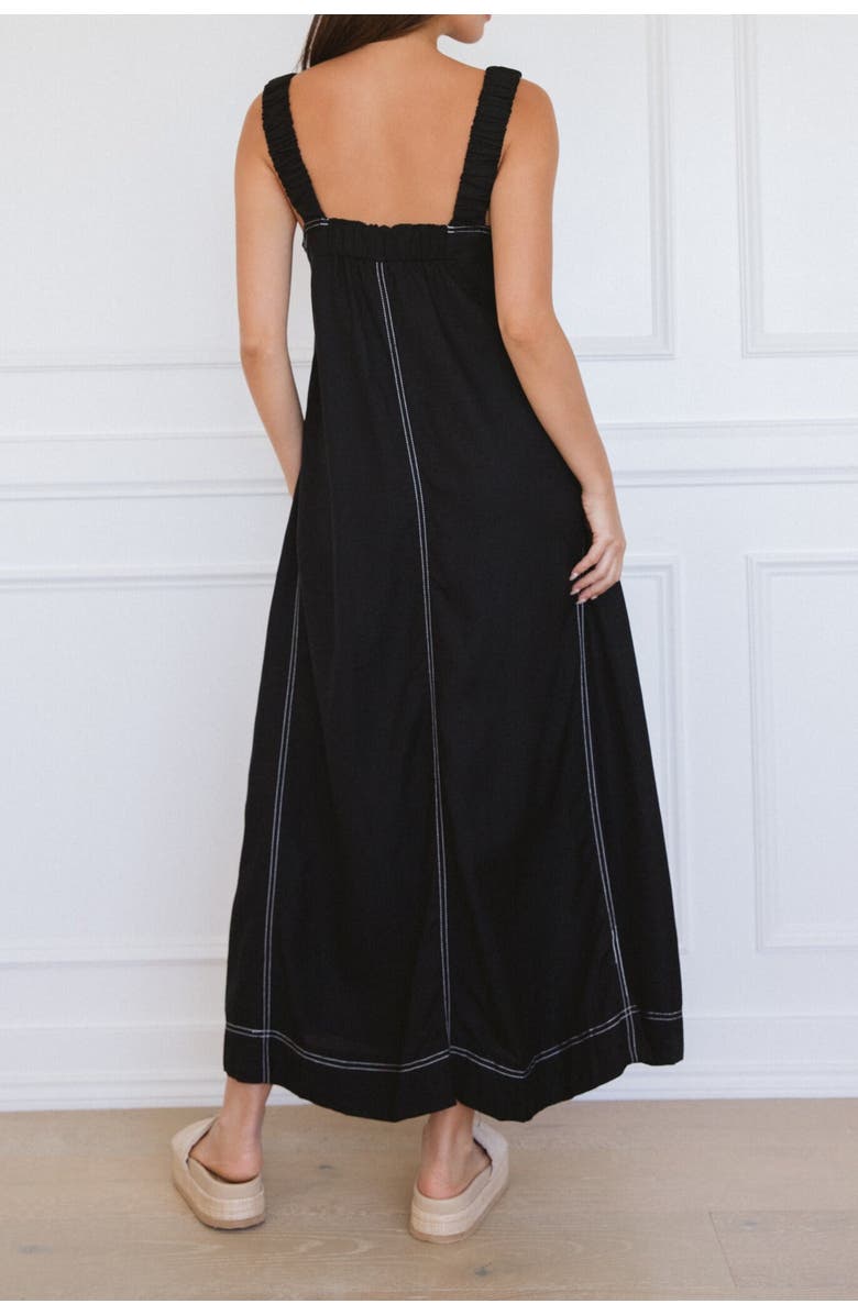 Studibaker Hawk Stitched Up Maxi Dress, Alternate, color, Black