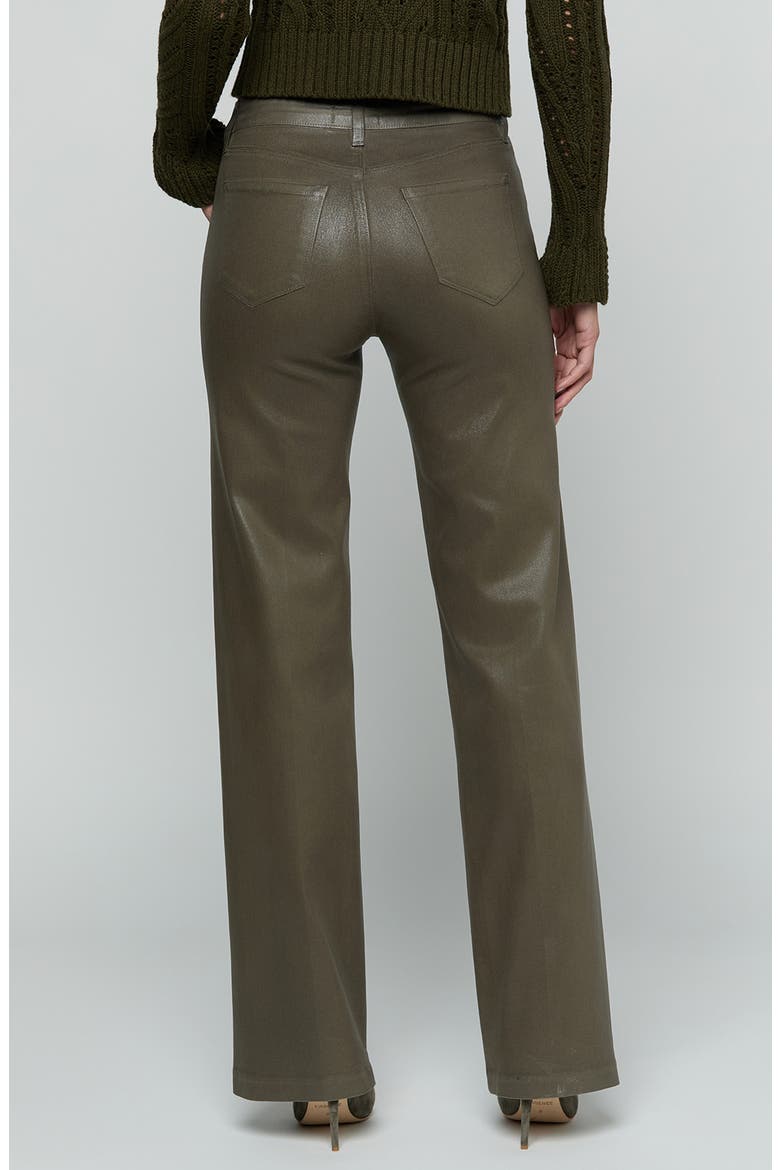 Scottie Coated High Waist Wide Leg Jeans, Alternate, color, ASH OLIVE COATED