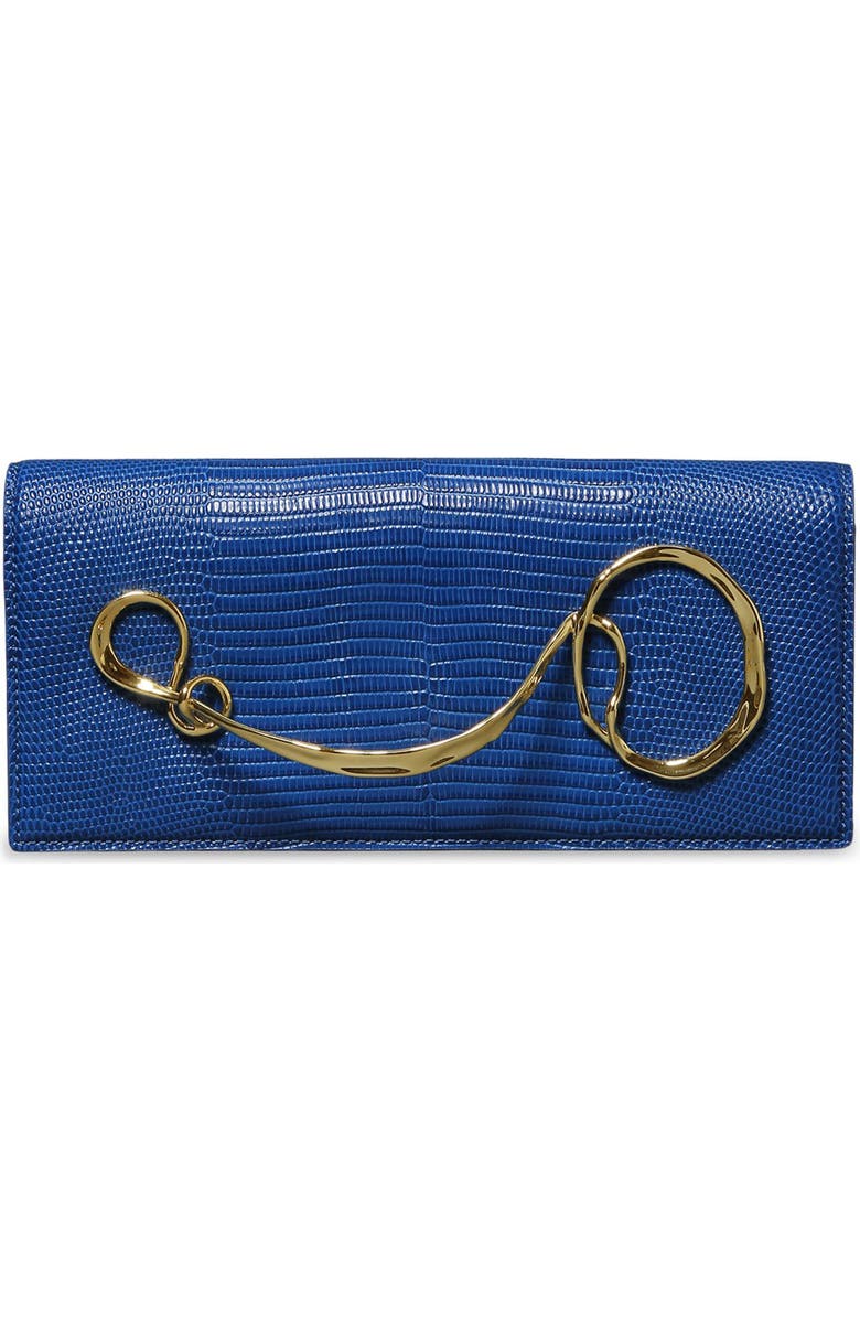 Alexis Bittar Twisted Side Handle Leather Clutch, Main, color,
