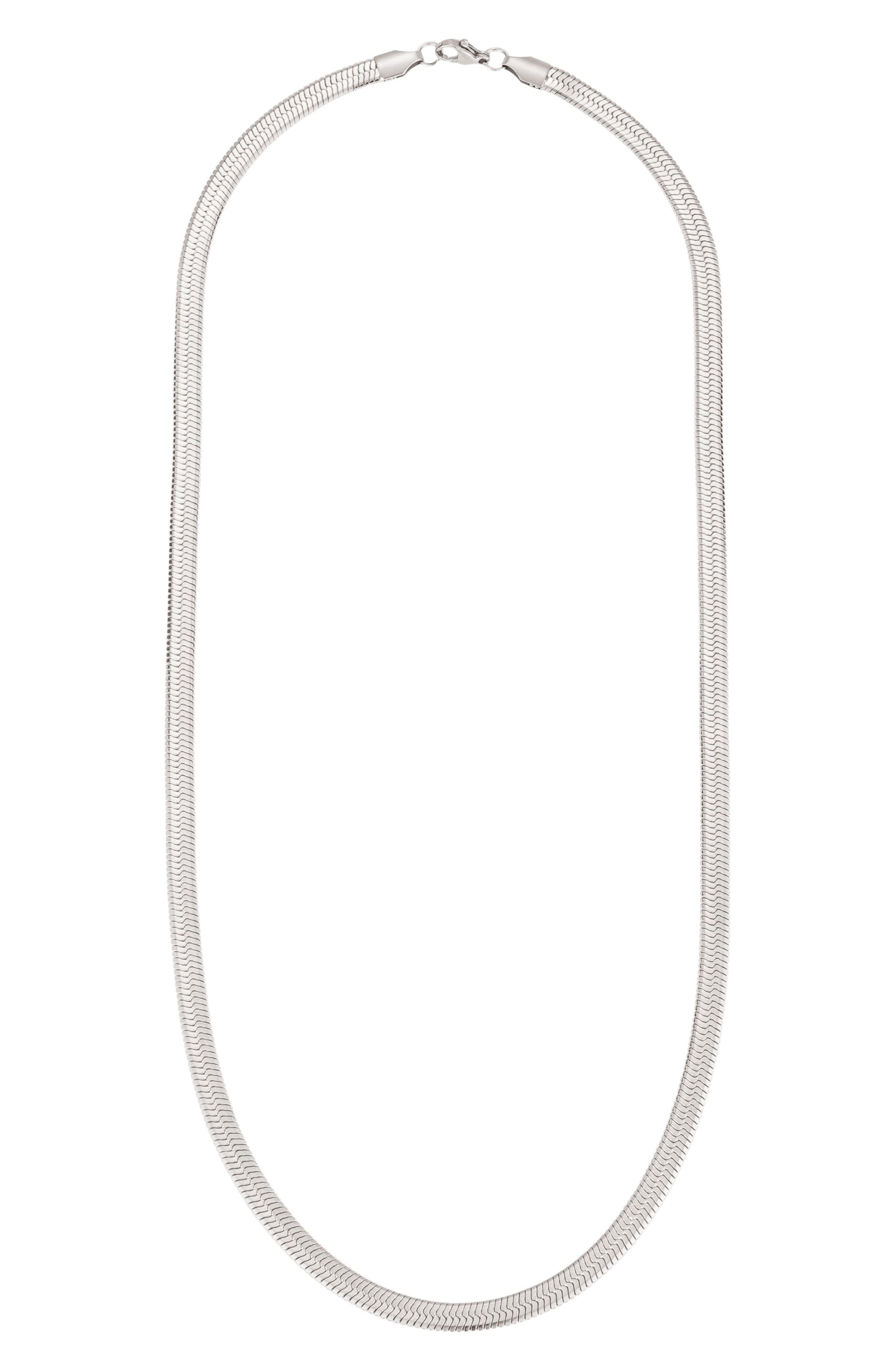 Men's 18k Gold Plated Herringbone Chain Necklace