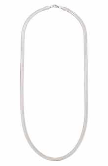Men's 18k Gold Plated Herringbone Chain Necklace