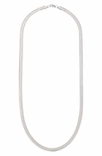 Men's 18k Gold Plated Herringbone Chain Necklace