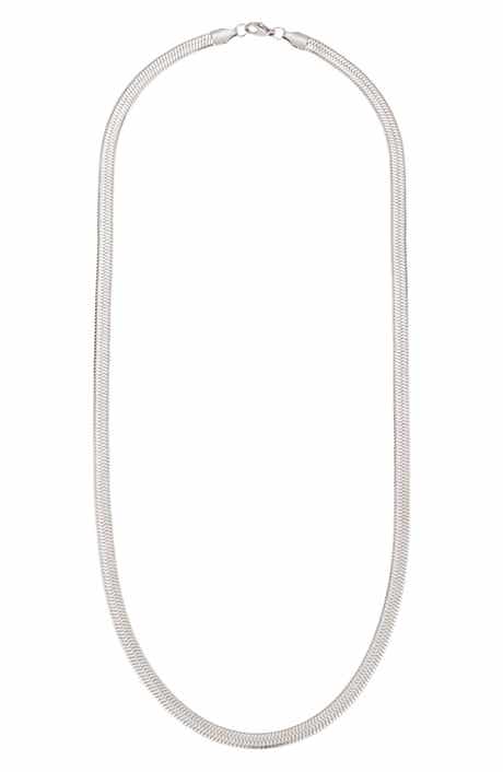 Men's 18k Gold Plated Herringbone Chain Necklace