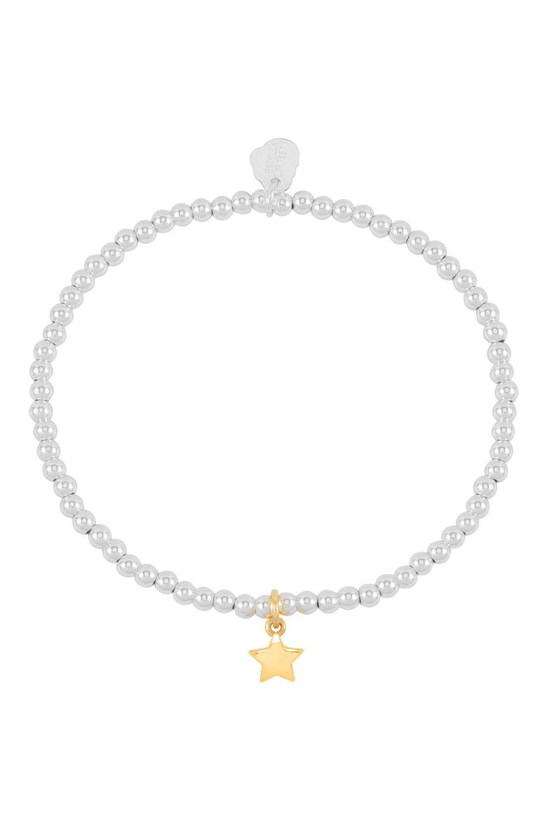 Puffed Star Sienna Beaded Stretch Bracelet, Alternate, color, GOLD AND SILVER