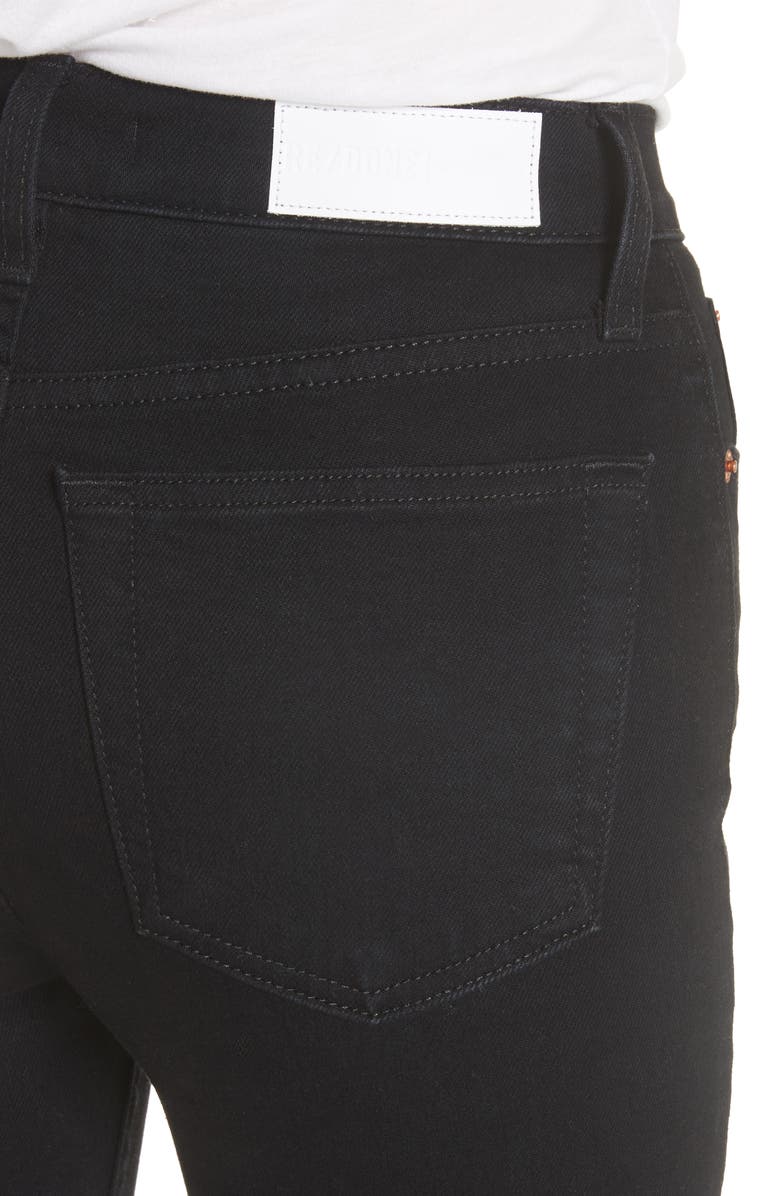 Re/Done High Waist Stretch Ankle Jeans, Alternate, color, Black