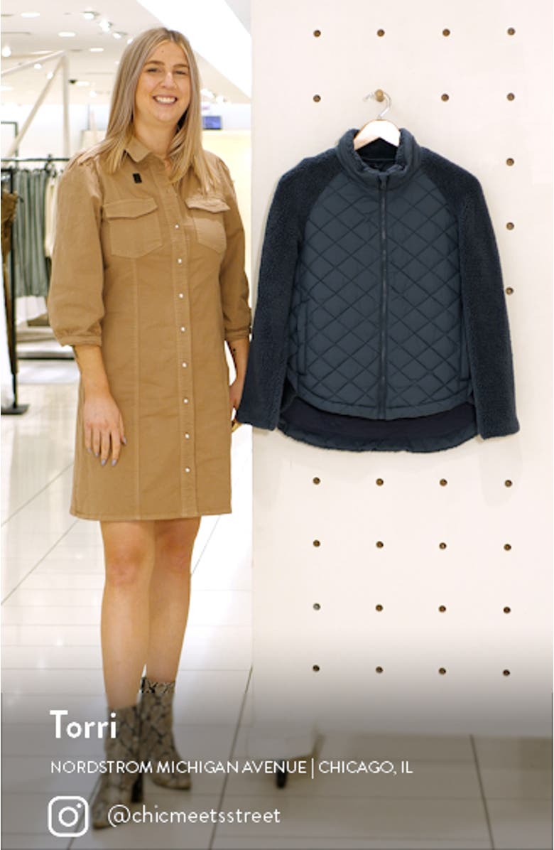 Mixed Media Quilted Faux Fur Jacket, sales video thumbnail