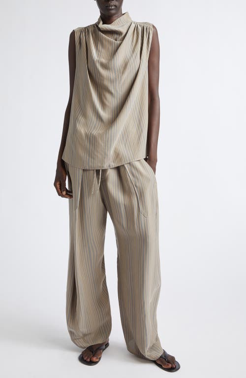 Kallmeyer Penny Stripe Sleeveless Draped Top In Multi