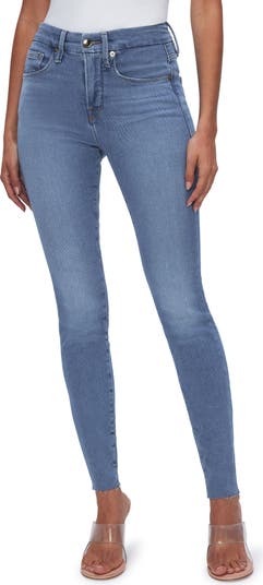 Good Legs Raw Hem Mid Rise Skinny Jeans