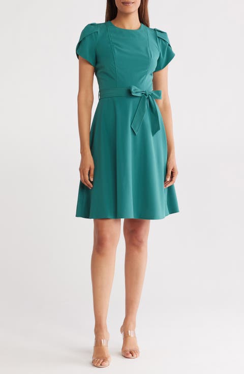 Tulip Sleeve A-Line Dress