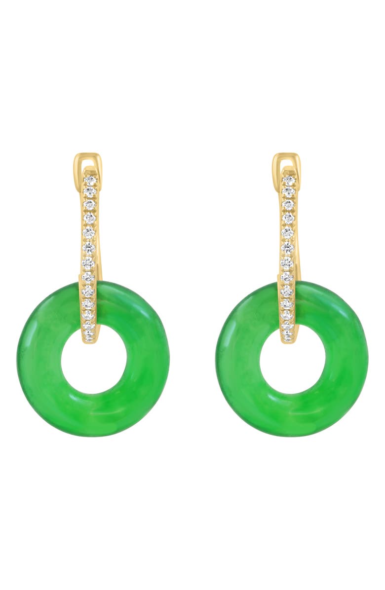 EFFY Jade & Diamond Earrings, Alternate, color, Green