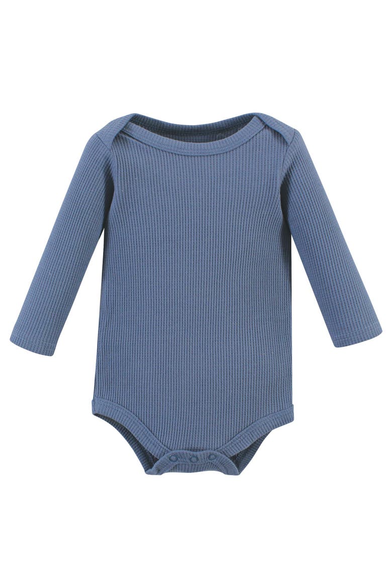 Thermal Long Sleeve Bodysuits, Alternate, color, Sage Dinosaur