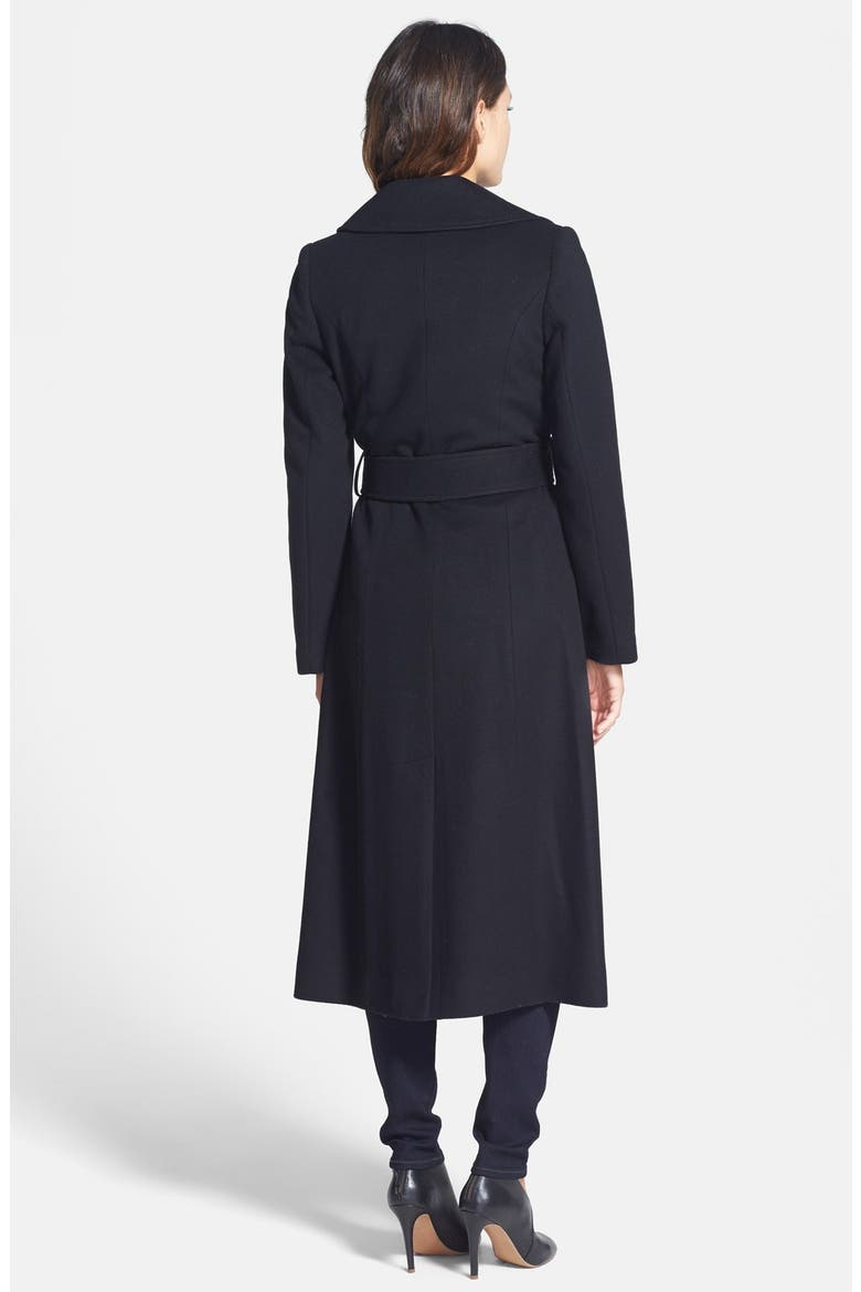 'Hollywood' Long Wrap Coat, Alternate, color, BLACK