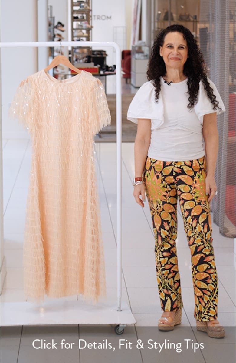 Treazure Sequin Fringe Cocktail Midi Dress, sales video thumbnail