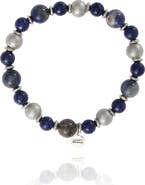 Lucky Brand Men's Sodalite & Silver-Tone Beaded Stretch Bracelet