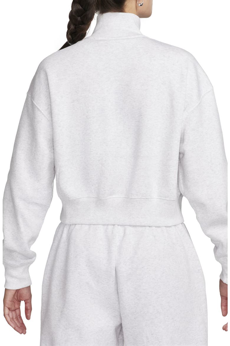 Sportswear Fleece Half Zip Crop Pullover, Alternate, color, BIRCH HEATHER/ SAIL