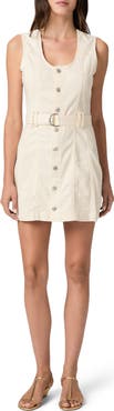 PAIGE Maxine Belted Sleeveless Denim Minidress