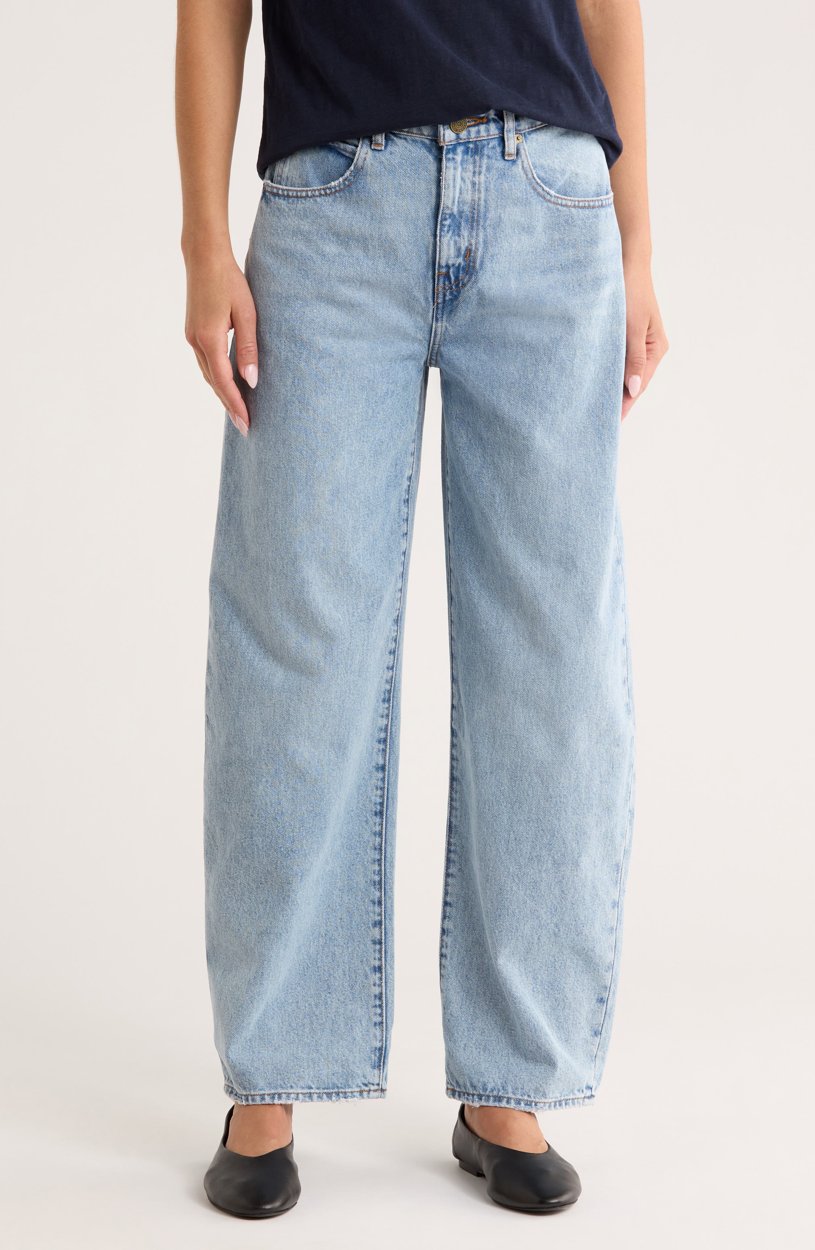 FRAME High Waist Barrel Jeans