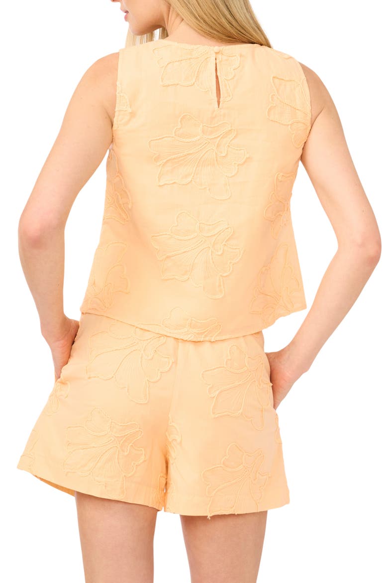 Floral Embroidered Sleeveless Top, Alternate, color, APRICOT