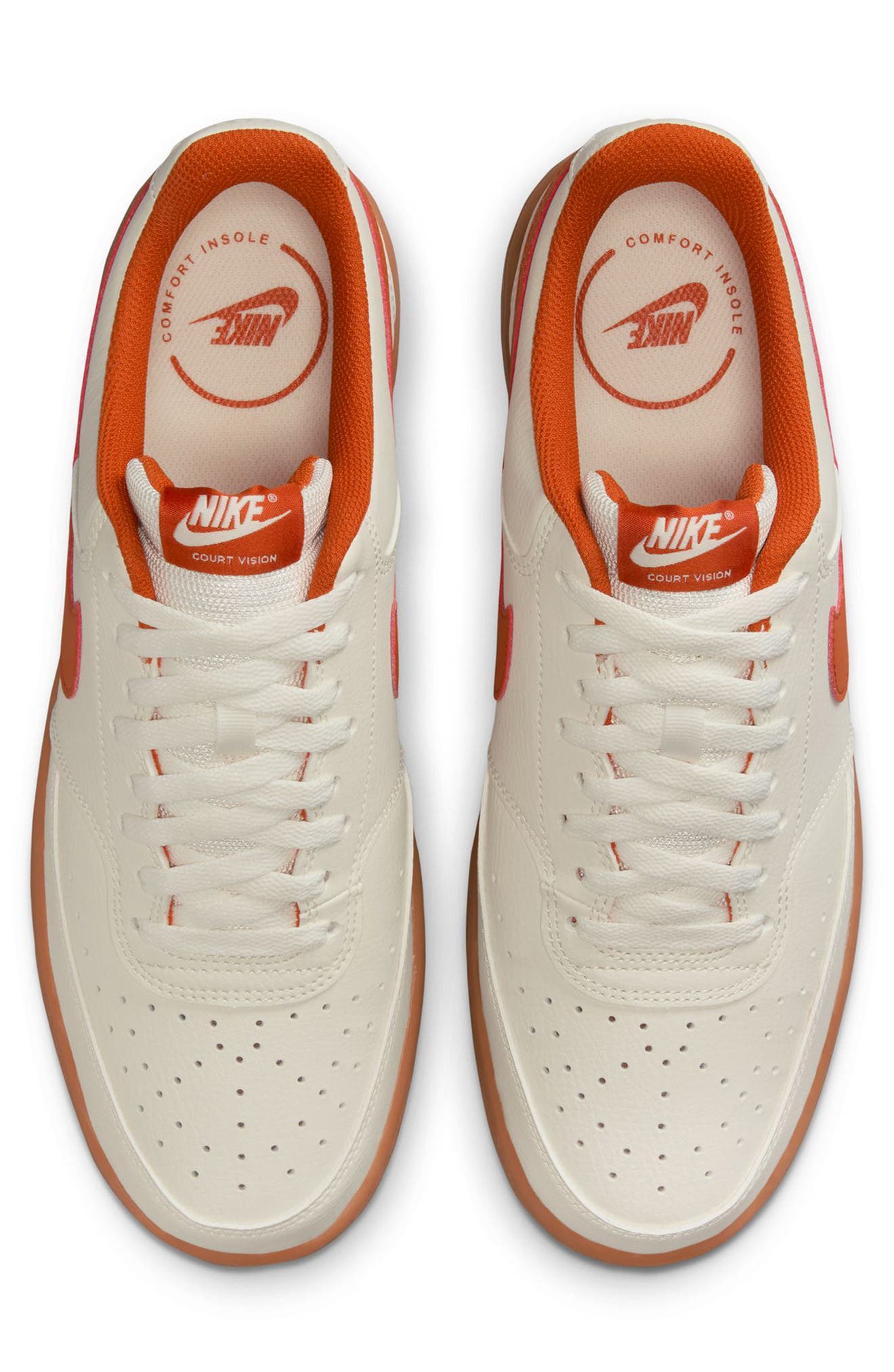 Court Vision Low Sneaker, Alternate, color, SAIL/ CAMPFIRE ORANGE