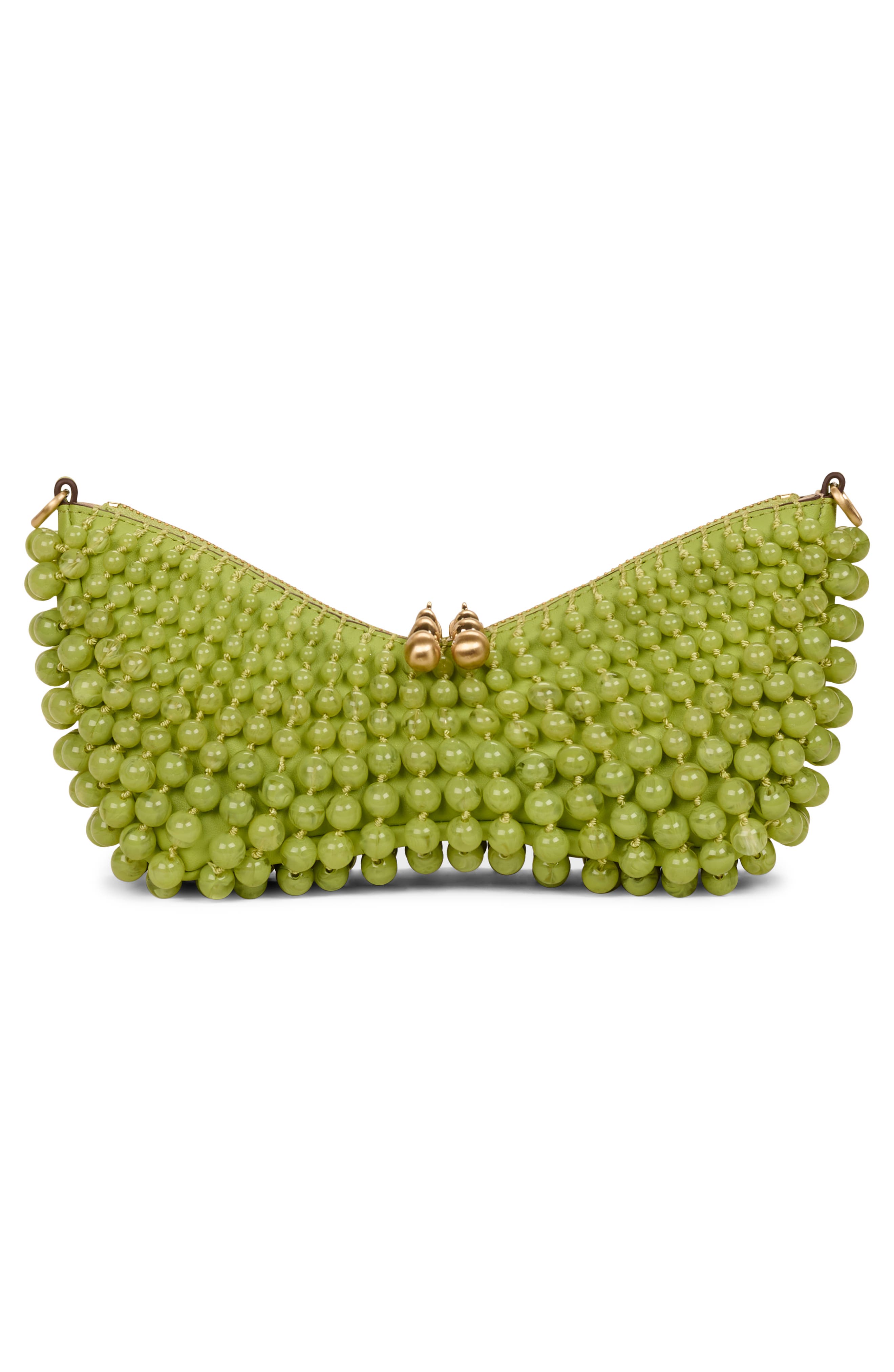 Cult Gaia Mercier Beaded Leather Shoulder Bag, Alternate, color, 