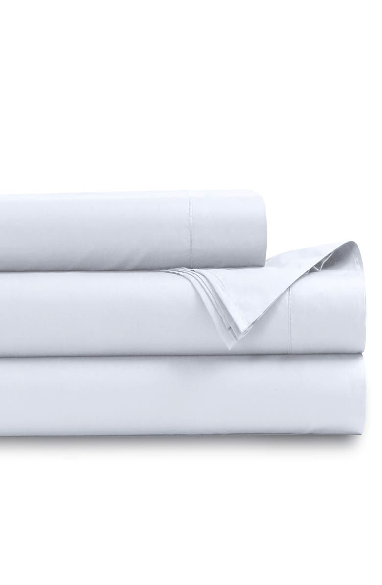 AZORES HOME 400 Thread Count Organic Cotton Percale Sheet Set, Main, color, White