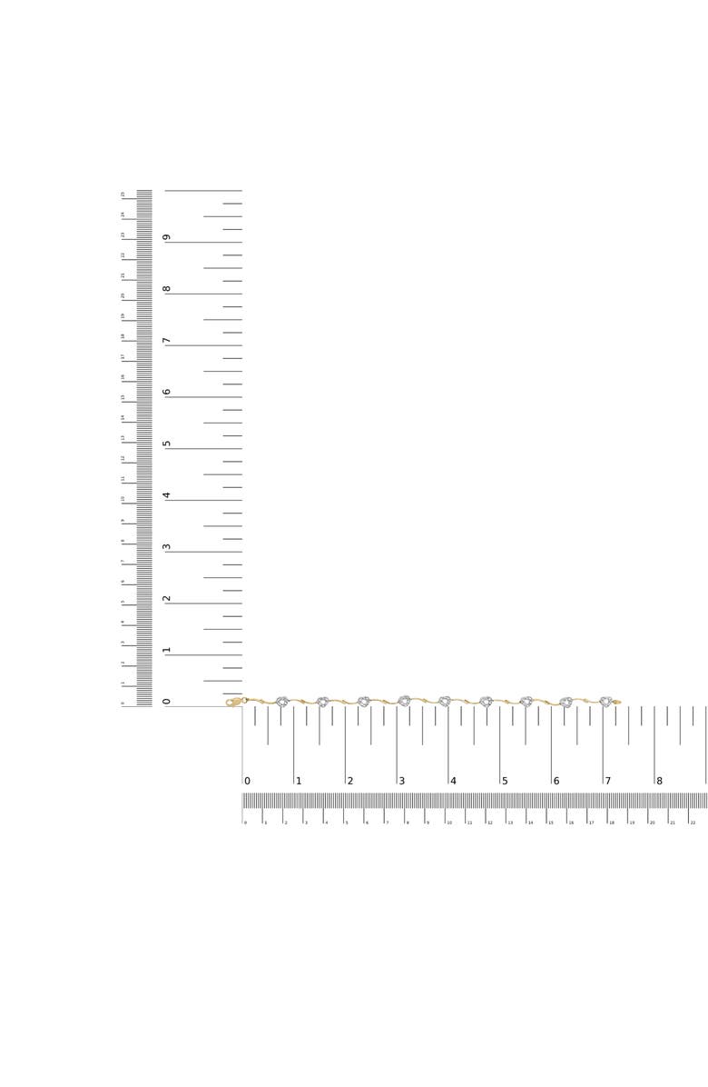 Haus of Brilliance 10k Two-Tone Gold 1/3 Cttw Diamond Pave Set Heart S-Link 7.25" Bracelet, Alternate, color, Yellow