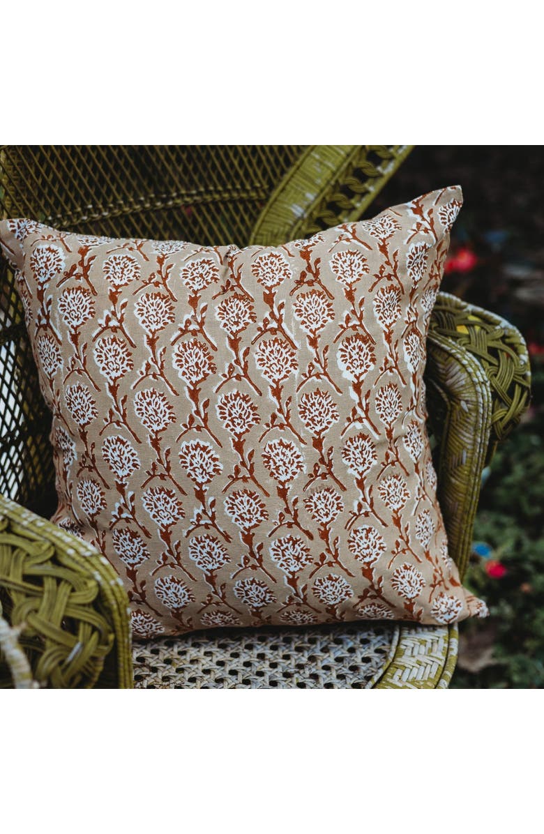 Banyan & Birch Nikhar Pure Linen Throw Pillow Cover, Alternate, color, Chai Brown