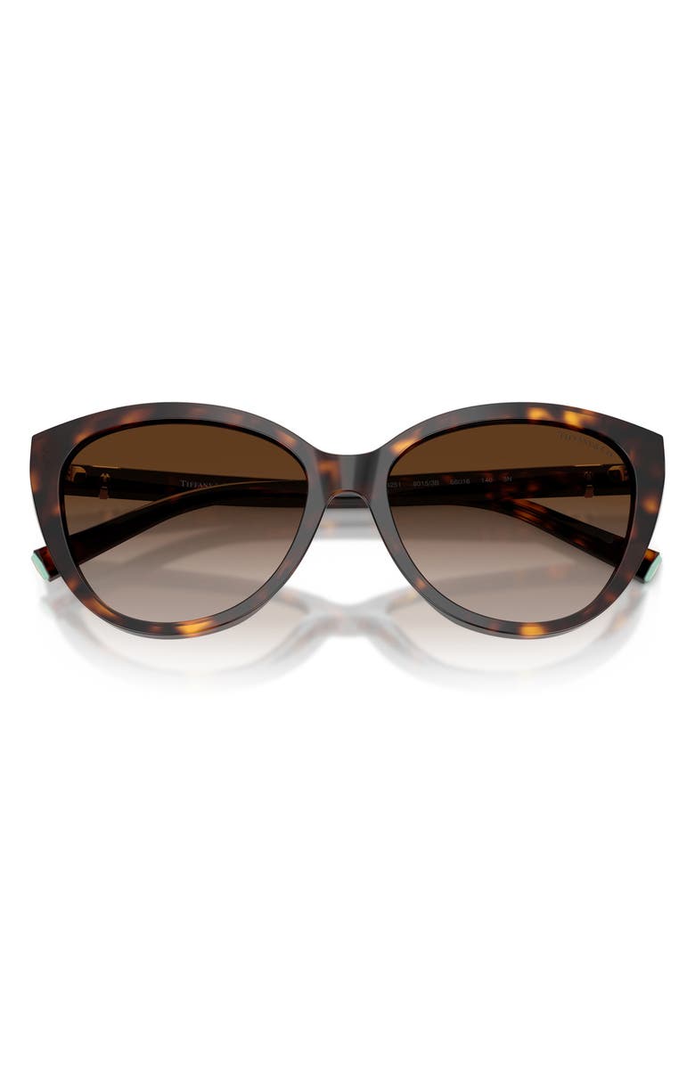 Tiffany & Co. 56mm Cat Eye Sunglasses, Alternate, color, Havana / Brown Gradient