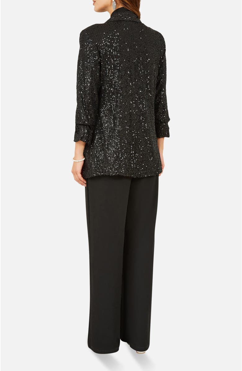 Yumi Sequin Blazer With Pockets, Alternate, color, Black