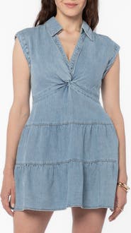 VELVET HEART Fallon Twist Front Denim Minidress