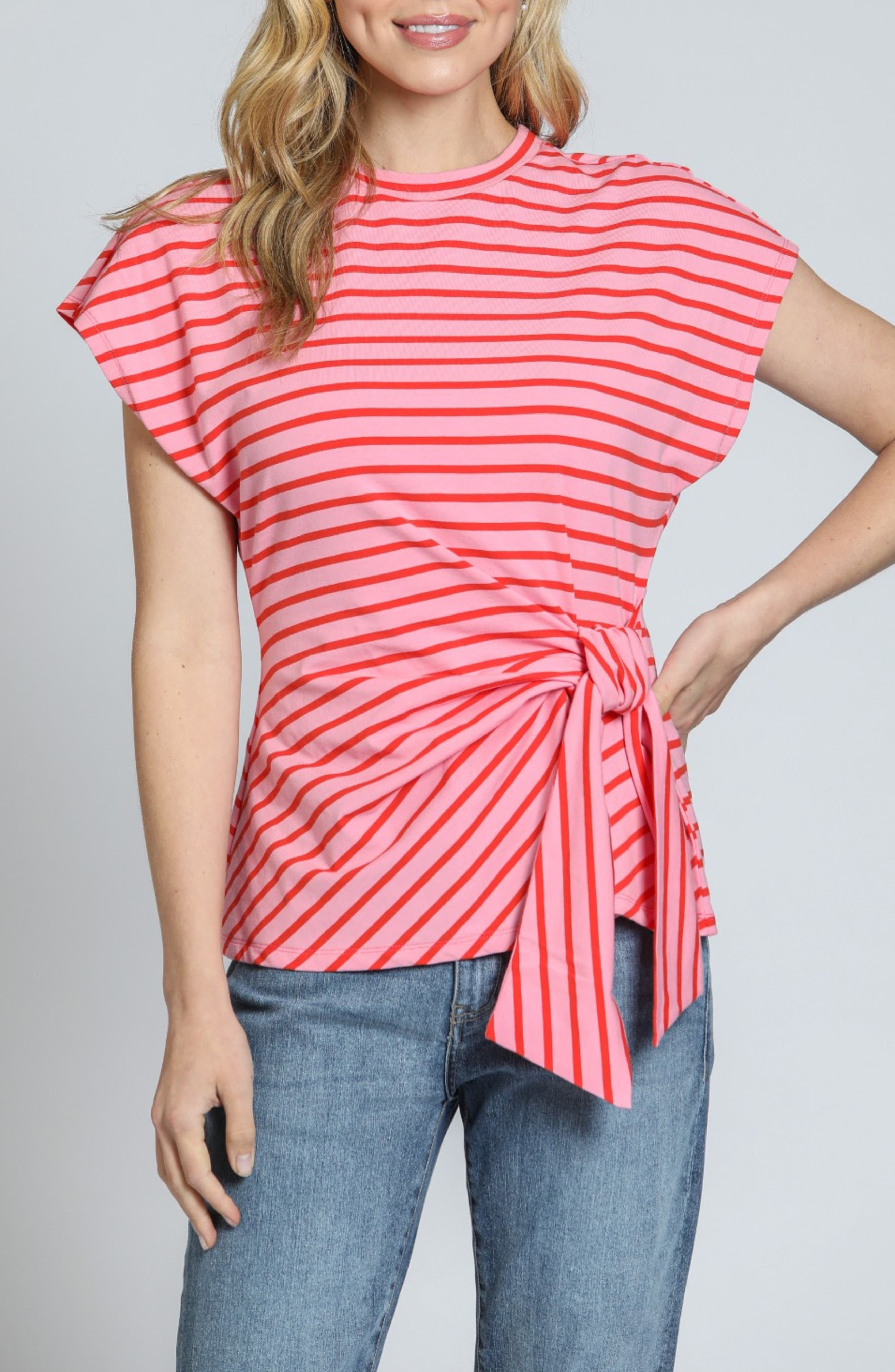 Stripe Side Tie T-Shirt - image 3