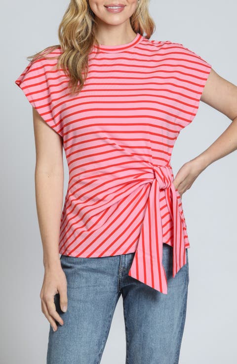 Stripe Side Tie T-Shirt