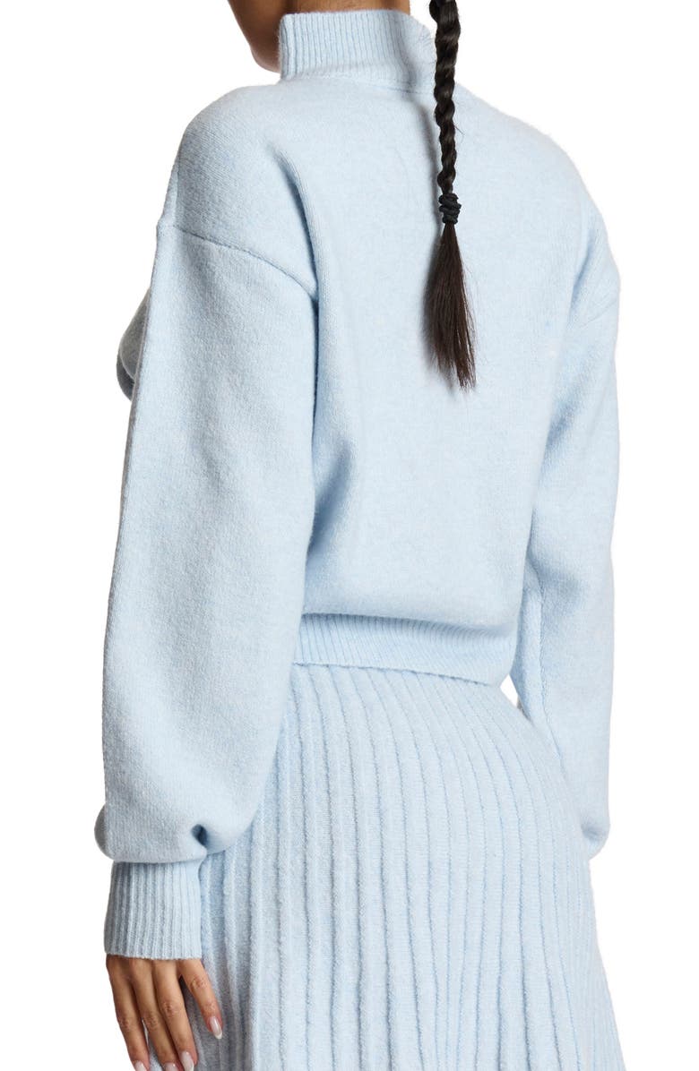 Naked Wardrobe Crop Turtleneck Sweater, Alternate, color, Chambray