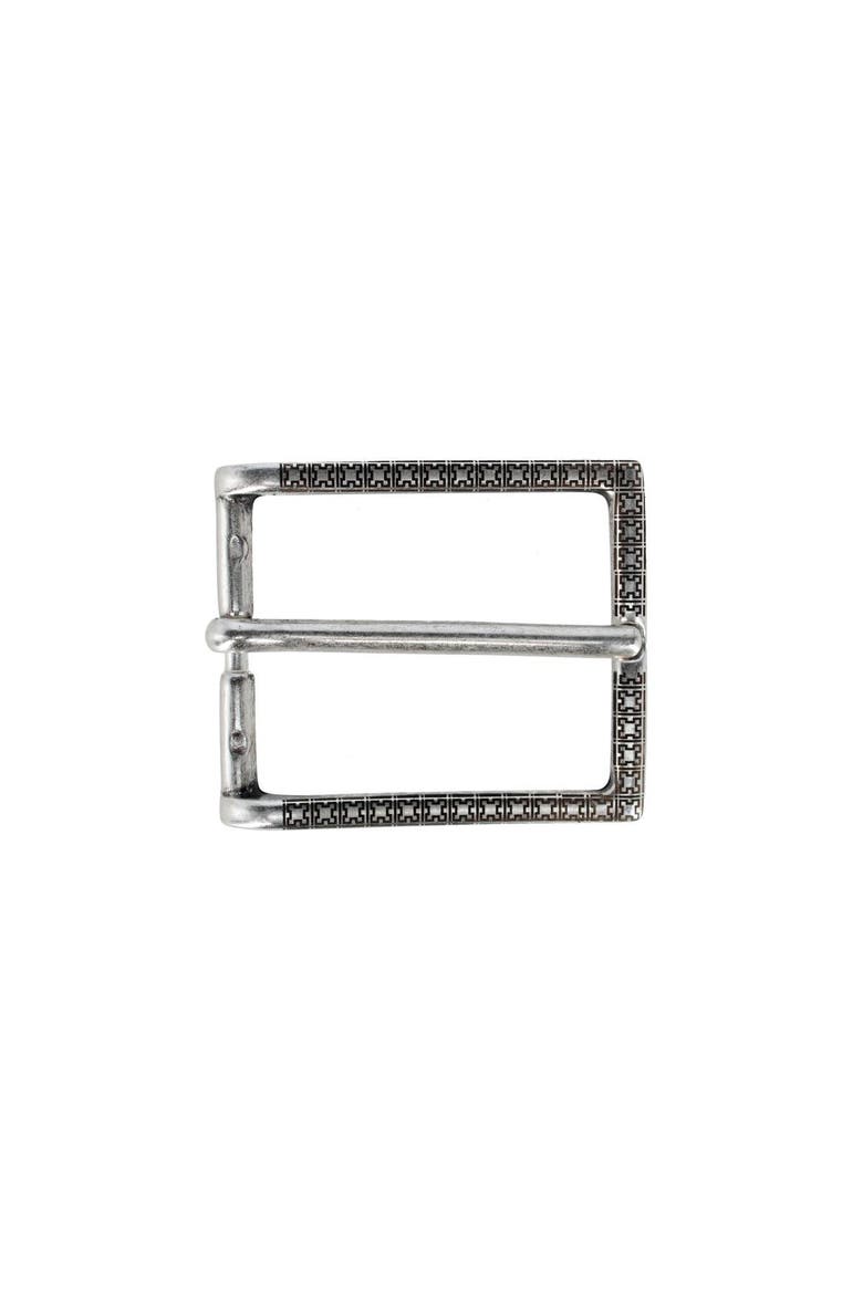 35mm Lasered Patterned Solid Brass Italian Harness Belt Buckle, Main, color, English Silver