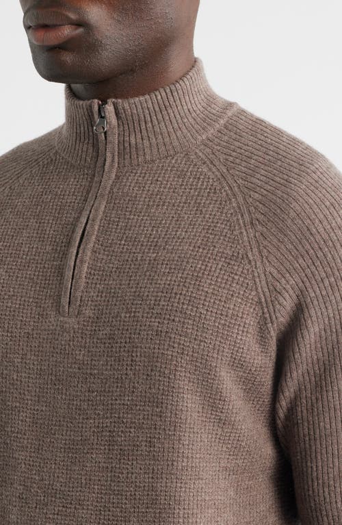 Rails Stark Merino Wool Quarter Zip Sweater In Brown