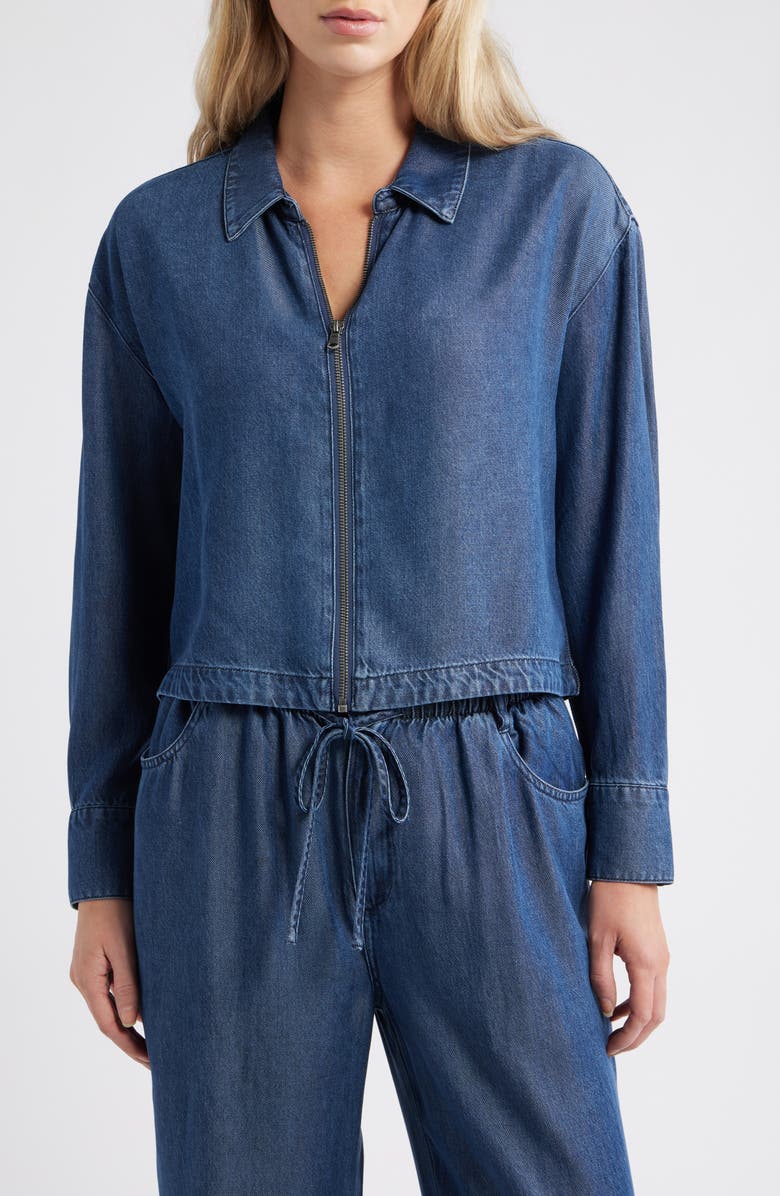 Cloth & Stone Zip Front Shacket, Alternate, color, Horizon Wash