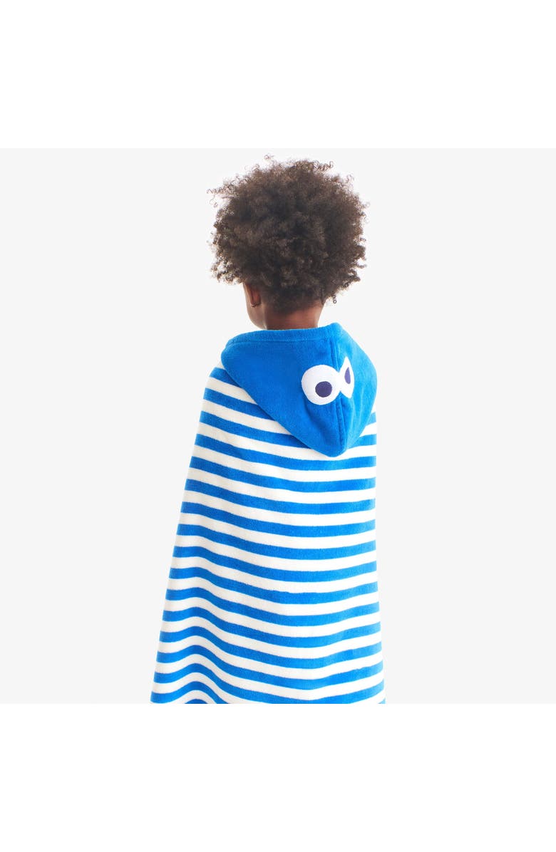 Primary Kids Sesame Street Hoodie Towel, Alternate, color, Blueberry White Stripe