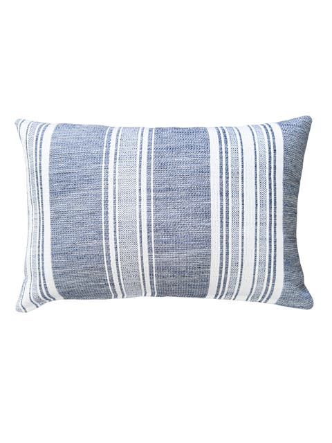 Beach Club White Stripe Indoor Outdoor Pillow