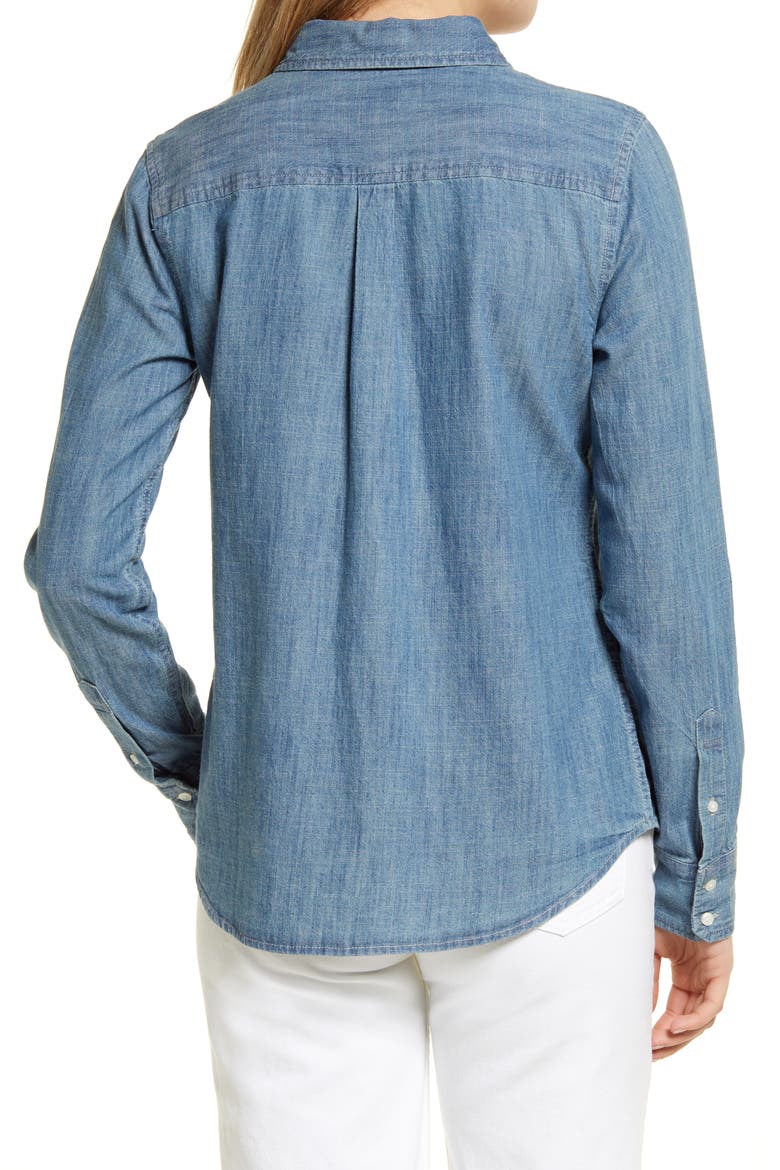 Cotton Chambray Button-Up Shirt, Alternate, color, CHAMBRAY