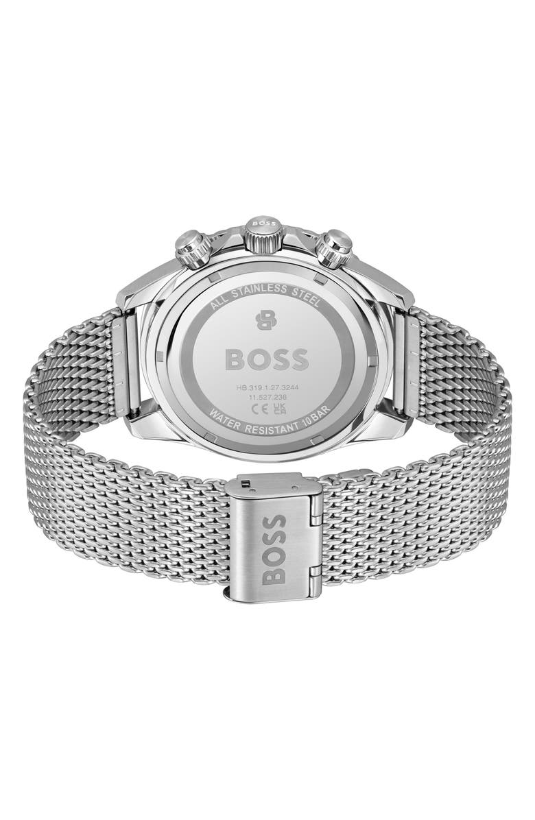 BOSS Sealiner Chronograph Mesh Strap Watch, 44mm, Alternate, color, 