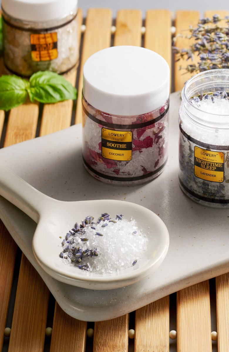 Lovery Epsom Salts 6-Piece Gift Set, Alternate, color, White / Gold