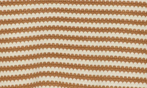Adrianna Papell Scalloped Stripe Sweater In Multi