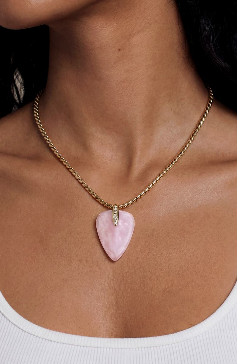 Ettika Solstice Pendant Choker Necklace, Alternate, color, Rose Quartz