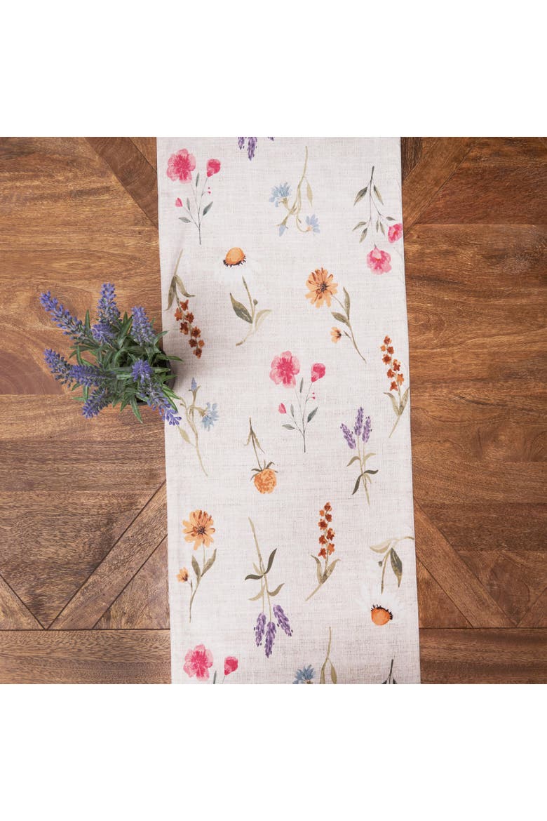 April Showers 100% Cotton Table Runner 14" x 72", Alternate, color, Brown