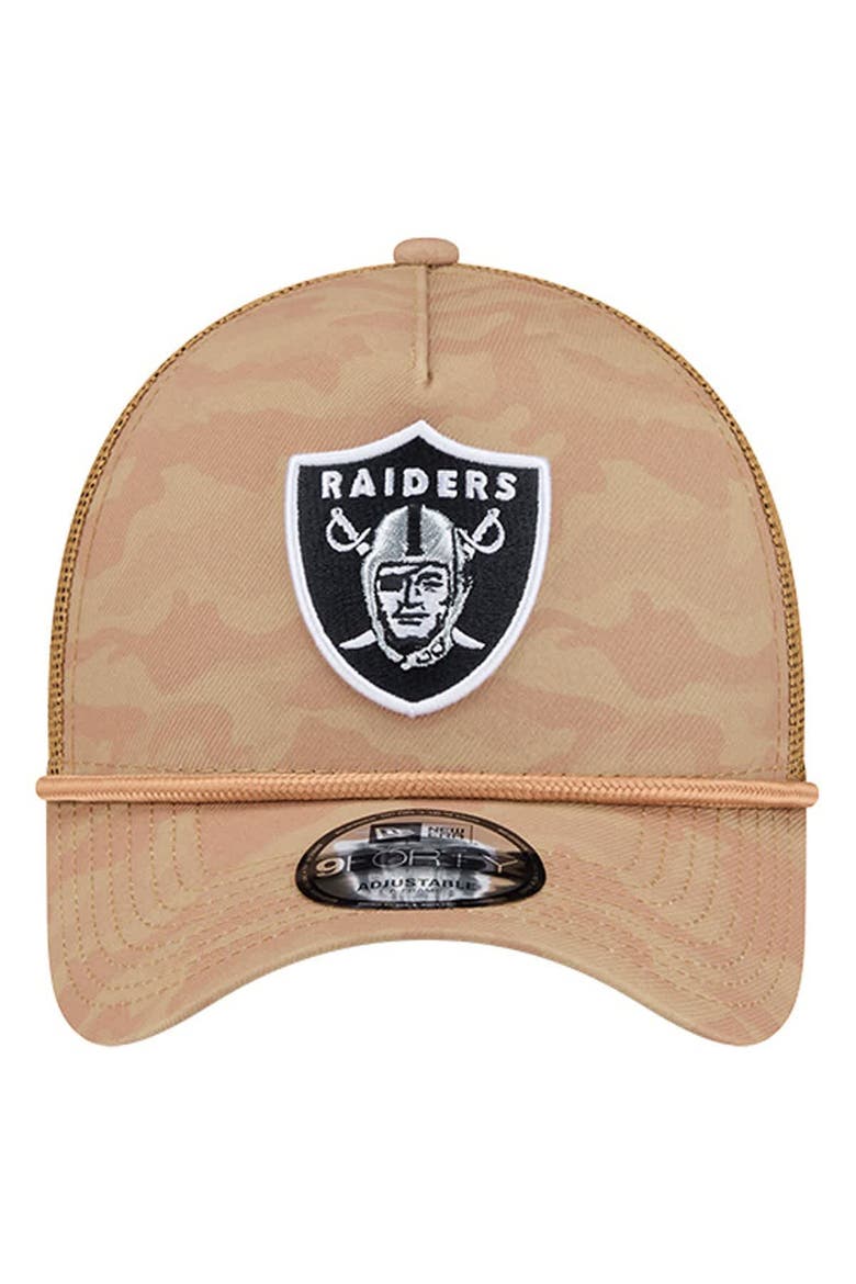 Men's New Era  Tan Las Vegas Raiders Wheat Camo 9FORTY Adjustable Hat, Alternate, color, Tan