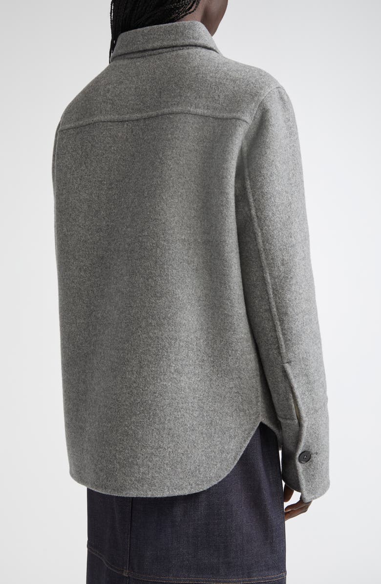 Jil Sander Double Face Wool Felt Shirt Jacket, Alternate, color, Pebble