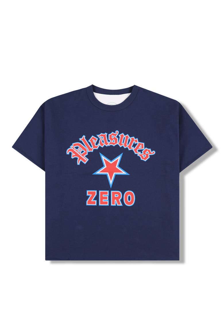 X Zero Skateboards Stars Graphic Print Reversible T-Shirt, Alternate, color, NAVY