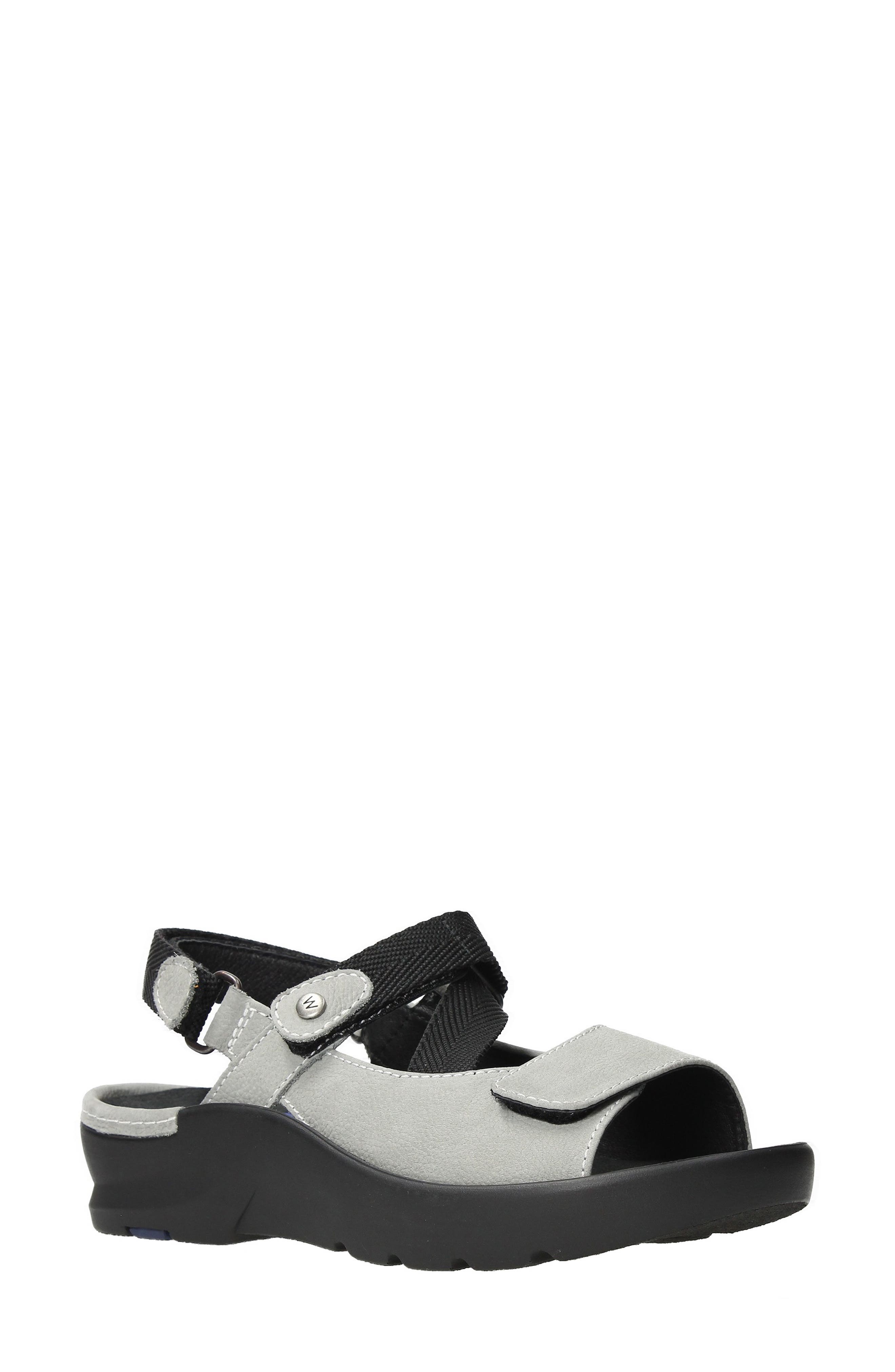 Wolky Lisse Slingback Sandal, Main, color, Grey Antique Nubuck Leather