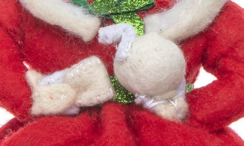 Silk Road Bazaar Handmade Mrs. Clause Felted Wool Ornament In Red